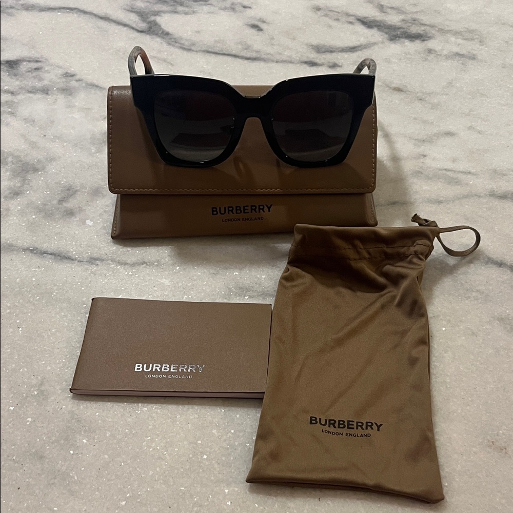 Burberry Black Sunglasses with Tan Case